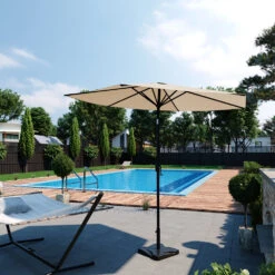 Ampelschirm Beige 270 Cm Mit Schutzhülle OK-Living 12 Ampelschirm Beige 270 Cm Mit Schutzhülle OK-Living -Vicco g129 04 ol