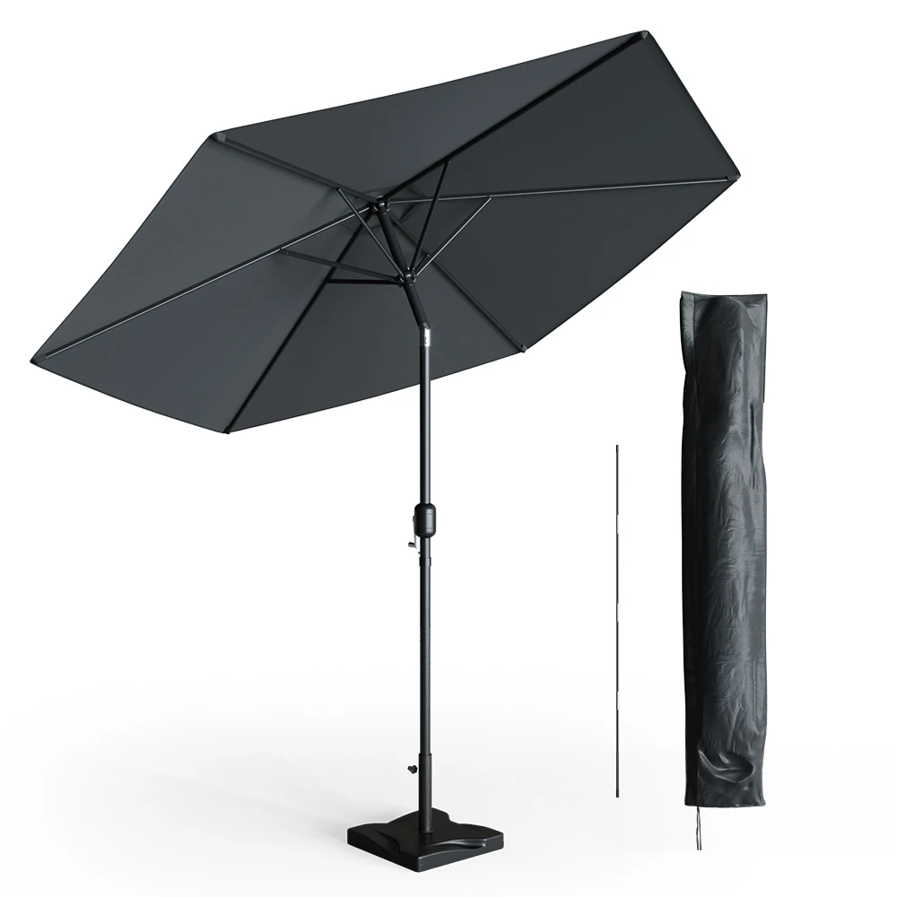 Sonnenschirm 270cm Anthrazit Mit Schutzhülle Und Ständer 3 Sonnenschirm 270cm Anthrazit Mit Schutzhülle Und Ständer