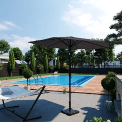 Sonnenschirm 270cm Anthrazit Mit Schutzhülle Und Ständer 12 Sonnenschirm 270cm Anthrazit Mit Schutzhülle Und Ständer -Vicco g152 04 ol