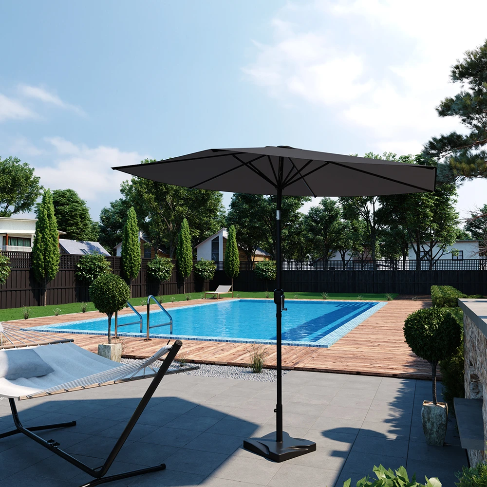 Sonnenschirm 270cm Anthrazit Mit Schutzhülle Und Ständer 6 Sonnenschirm 270cm Anthrazit Mit Schutzhülle Und Ständer – Bild 4