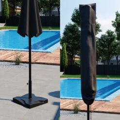 Sonnenschirm 270cm Anthrazit Mit Schutzhülle Und Ständer 13 Sonnenschirm 270cm Anthrazit Mit Schutzhülle Und Ständer -Vicco g152 05 ol