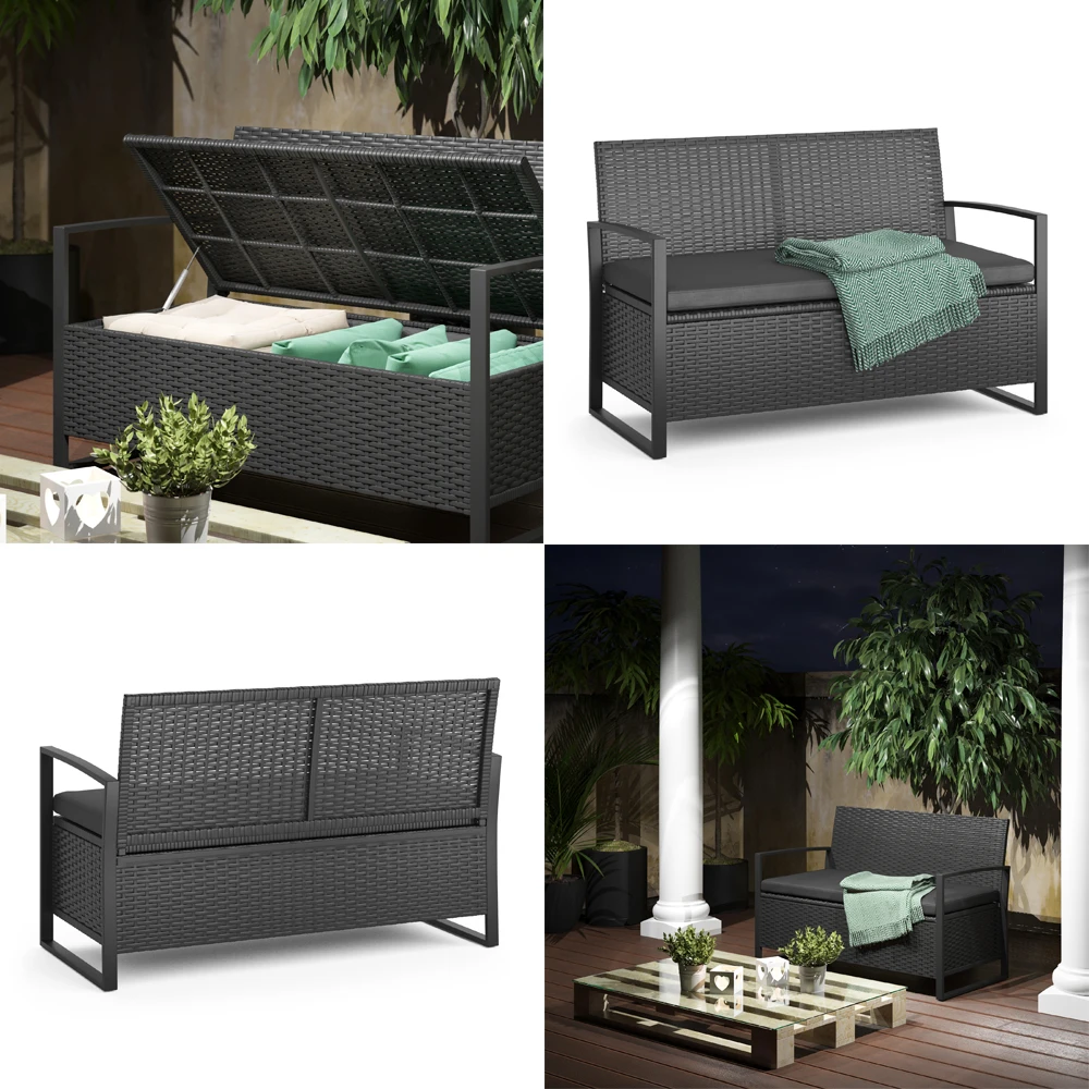 Kissenbox Schwarz 117 X 76 Cm OK-Living 10 Kissenbox Schwarz 117 X 76 Cm OK-Living – Bild 8