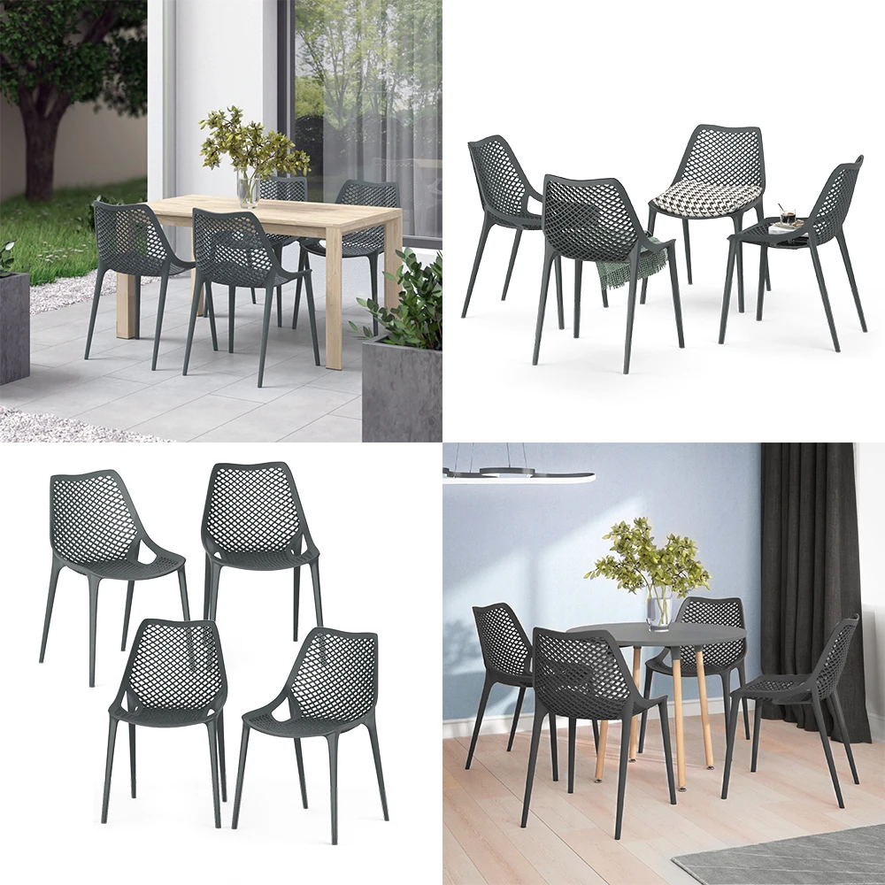 Gartenstuhl "Einar" Grau 50.5 X 83 Cm 4er Set OK-Living 10 Gartenstuhl "Einar" Grau 50.5 X 83 Cm 4er Set OK-Living – Bild 8