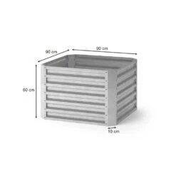 Hochbeet Silber 90 X 90 Cm OK-Living -Vicco g227 03 ol