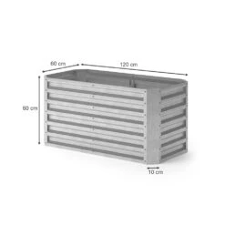 Hochbeet Silber 120 X 60 Cm OK-Living -Vicco g228 03