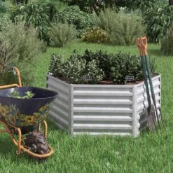 Hochbeet Silber 129.5 X 148.5 Cm OK-Living -Vicco g230 04 ol