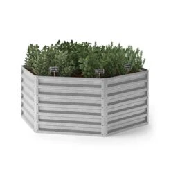 Hochbeet Silber 129.5 X 148.5 Cm OK-Living -Vicco g230 07 ol