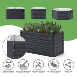 Hochbeet 120 X 60 Cm Anthrazit Rechteckig -Vicco g270 05 ol