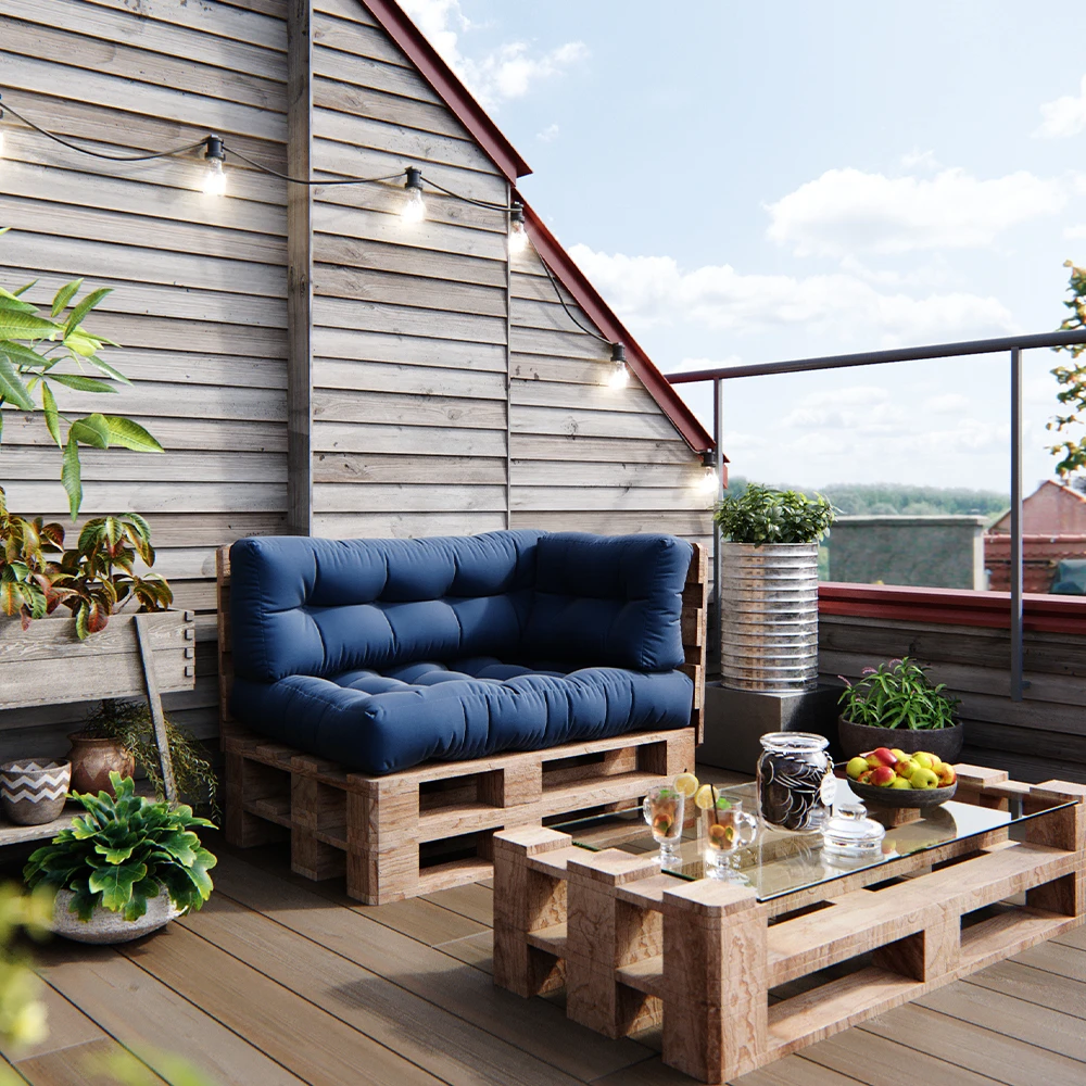 Palettenkissen "Flocken" Blau 120 X 15 Cm Vicco 7 Palettenkissen "Flocken" Blau 120 X 15 Cm Vicco – Bild 5