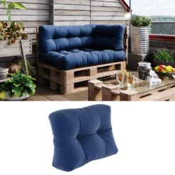 Palettenkissen "Classic" Seitenkissen Blau Vicco