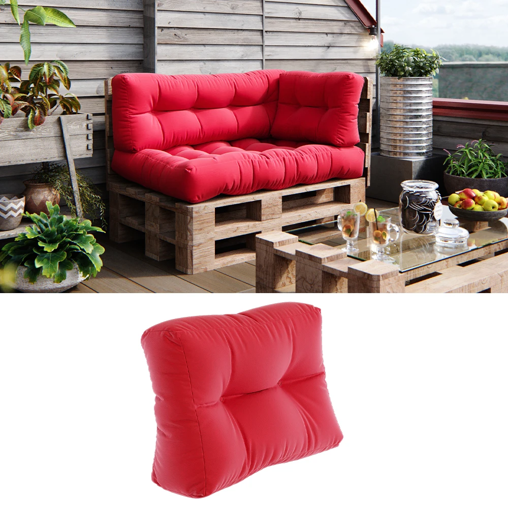 Palettenkissen "Flocken" Rot 60 X 20 Cm Vicco 4 Palettenkissen "Flocken" Rot 60 X 20 Cm Vicco – Bild 2