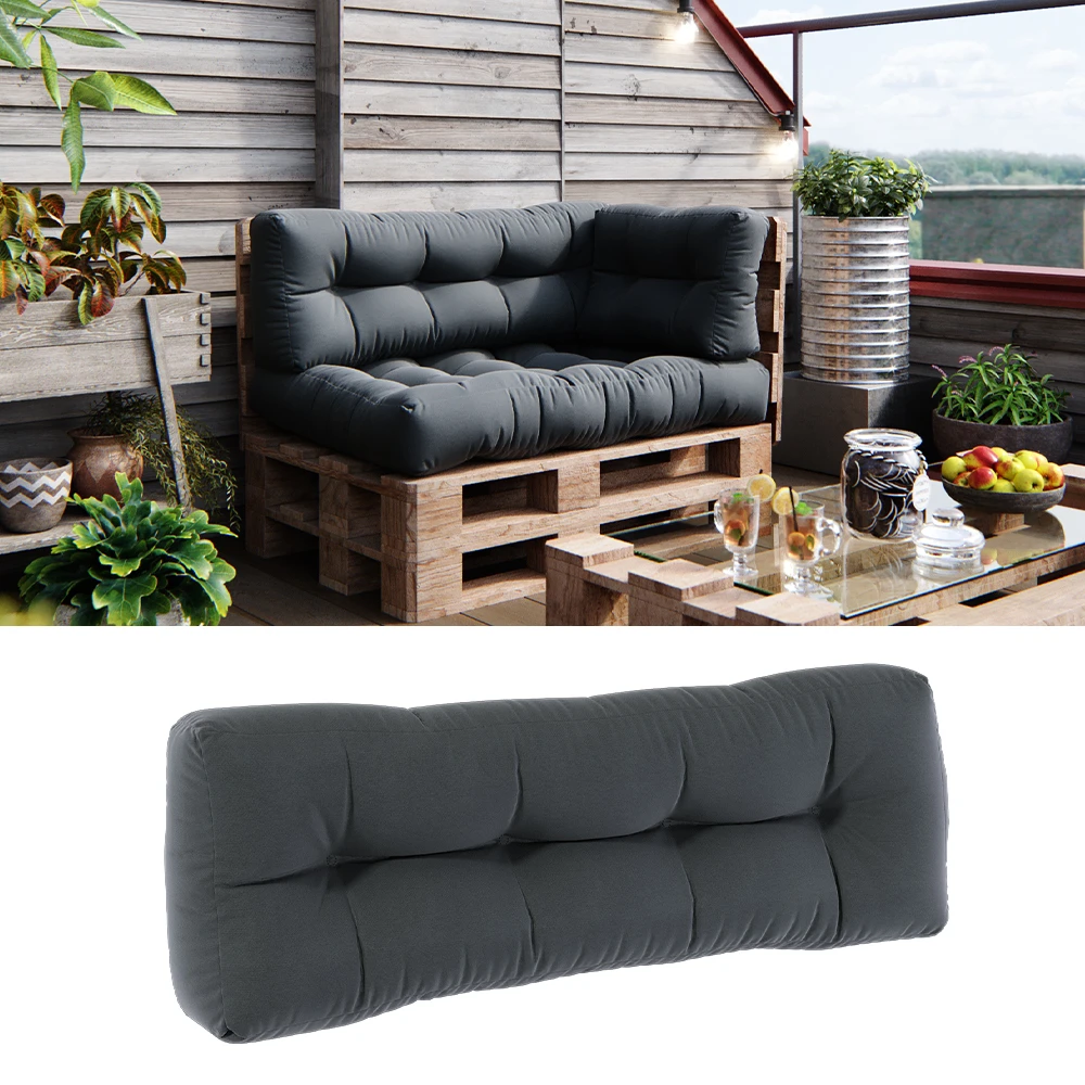 Palettenkissen Rückenkissen "Flocken" Anthrazit 120 X 40 Cm Vicco 4 Palettenkissen Rückenkissen "Flocken" Anthrazit 120 X 40 Cm Vicco – Bild 2