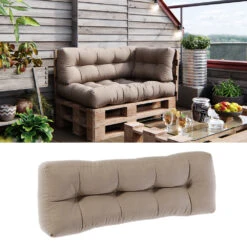 Palettenkissen Rückenkissen "Flocken" Sand 120 X 40 Cm Vicco -Vicco gm137 02 ol