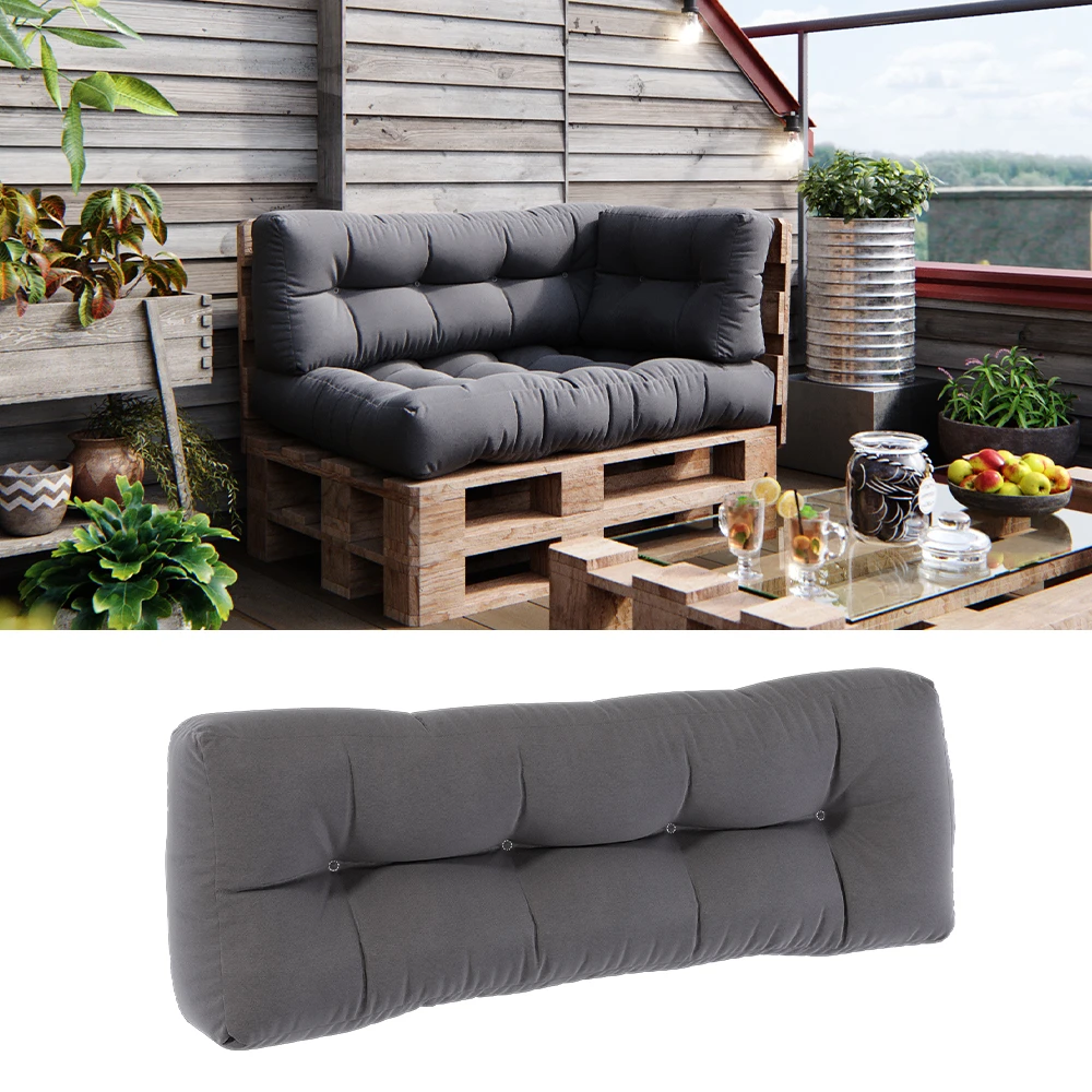 Palettenkissen Rückenkissen "Flocken" Grau 120 X 40 Cm Vicco 4 Palettenkissen Rückenkissen "Flocken" Grau 120 X 40 Cm Vicco – Bild 2