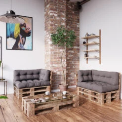 Palettenkissen "Flocken" Grau 60 X 20 Cm Vicco -Vicco gm170 04 ol