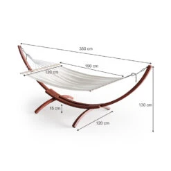 Hängematte Weiß 190 X 120 Cm Mit Holzrahmen OK-Living -Vicco gm205 03 ol