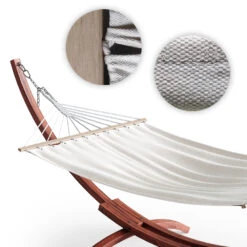 Hängematte Weiß 190 X 120 Cm Mit Holzrahmen OK-Living -Vicco gm205 06 ol