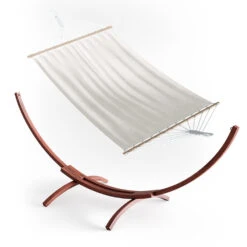 Hängematte Weiß 190 X 120 Cm Mit Holzrahmen OK-Living -Vicco gm205 08 ol