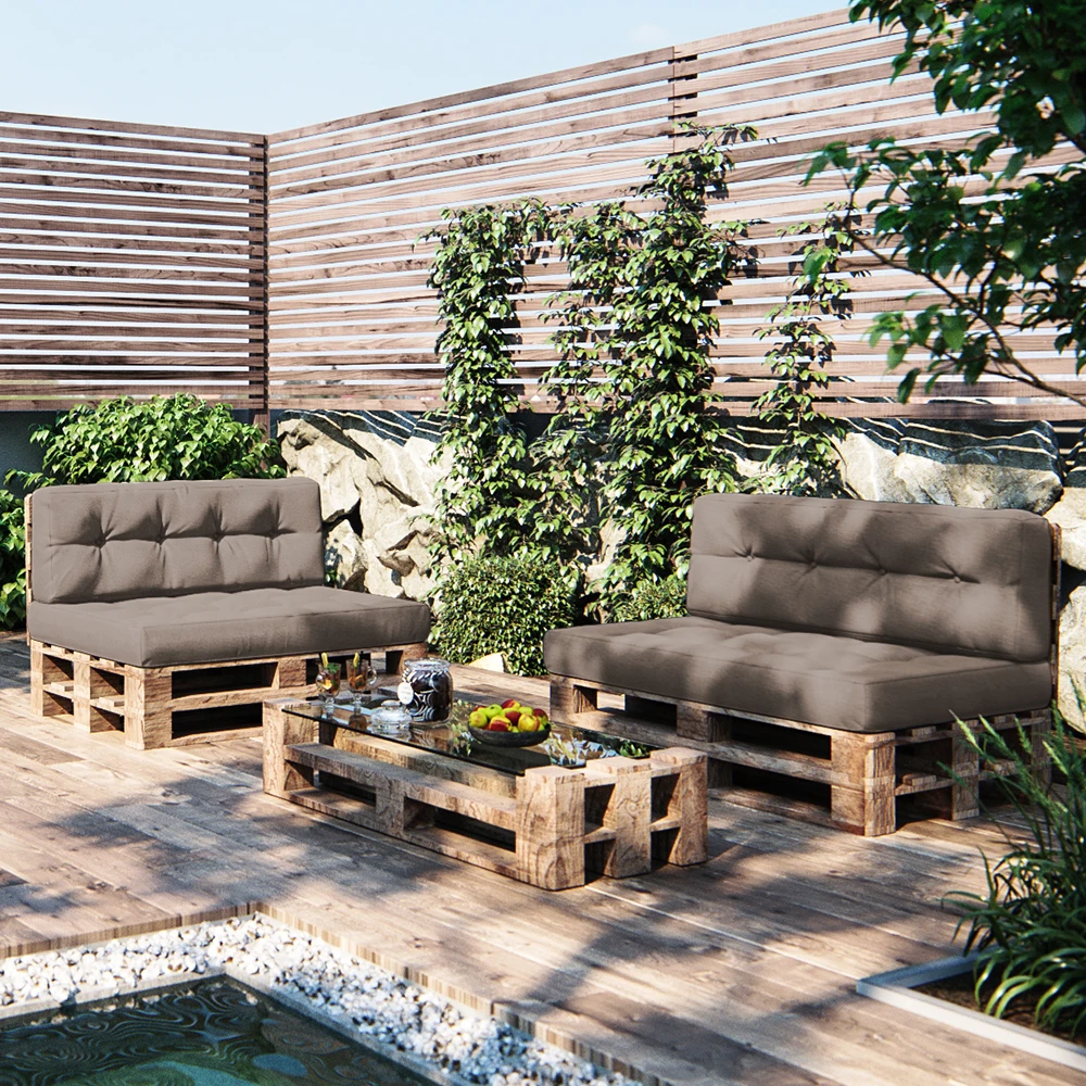 Palettenkissen "Premium" Sitzkissen Taupe Vicco 7 Palettenkissen "Premium" Sitzkissen Taupe Vicco – Bild 5