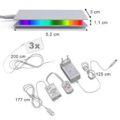 LED-Glaskantenbeleuchtung 3er Set Vicco 11 LED-Glaskantenbeleuchtung 3er Set Vicco -Vicco l39 03 ol