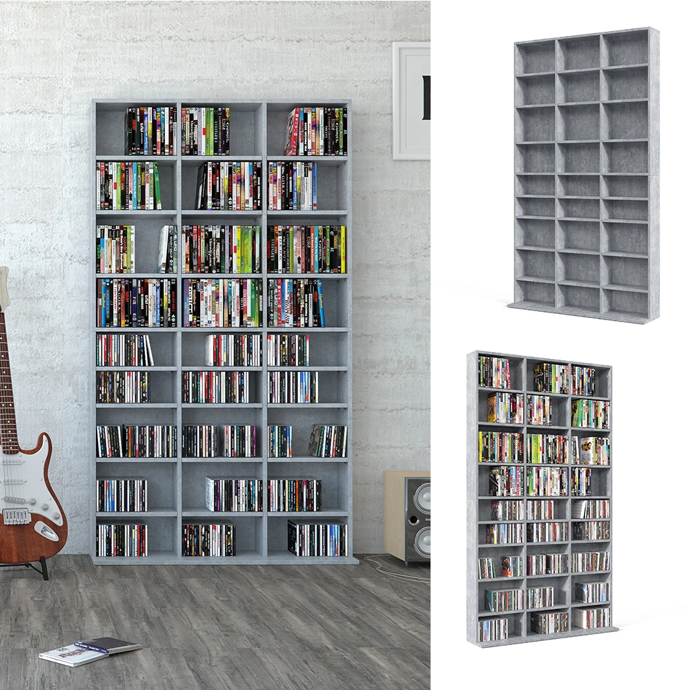 CD Regal "Jukebox" Beton 102 X 178 Cm Vicco 4 CD Regal "Jukebox" Beton 102 X 178 Cm Vicco – Bild 2