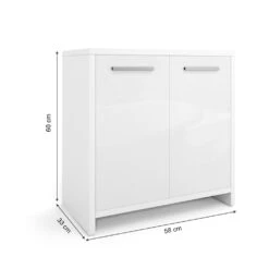 Waschbeckenunterschrank "Kiko" Weiß Hochglanz 58 X 60 Cm Vicco 11 Waschbeckenunterschrank "Kiko" Weiß Hochglanz 58 X 60 Cm Vicco -Vicco m1097 03 ol