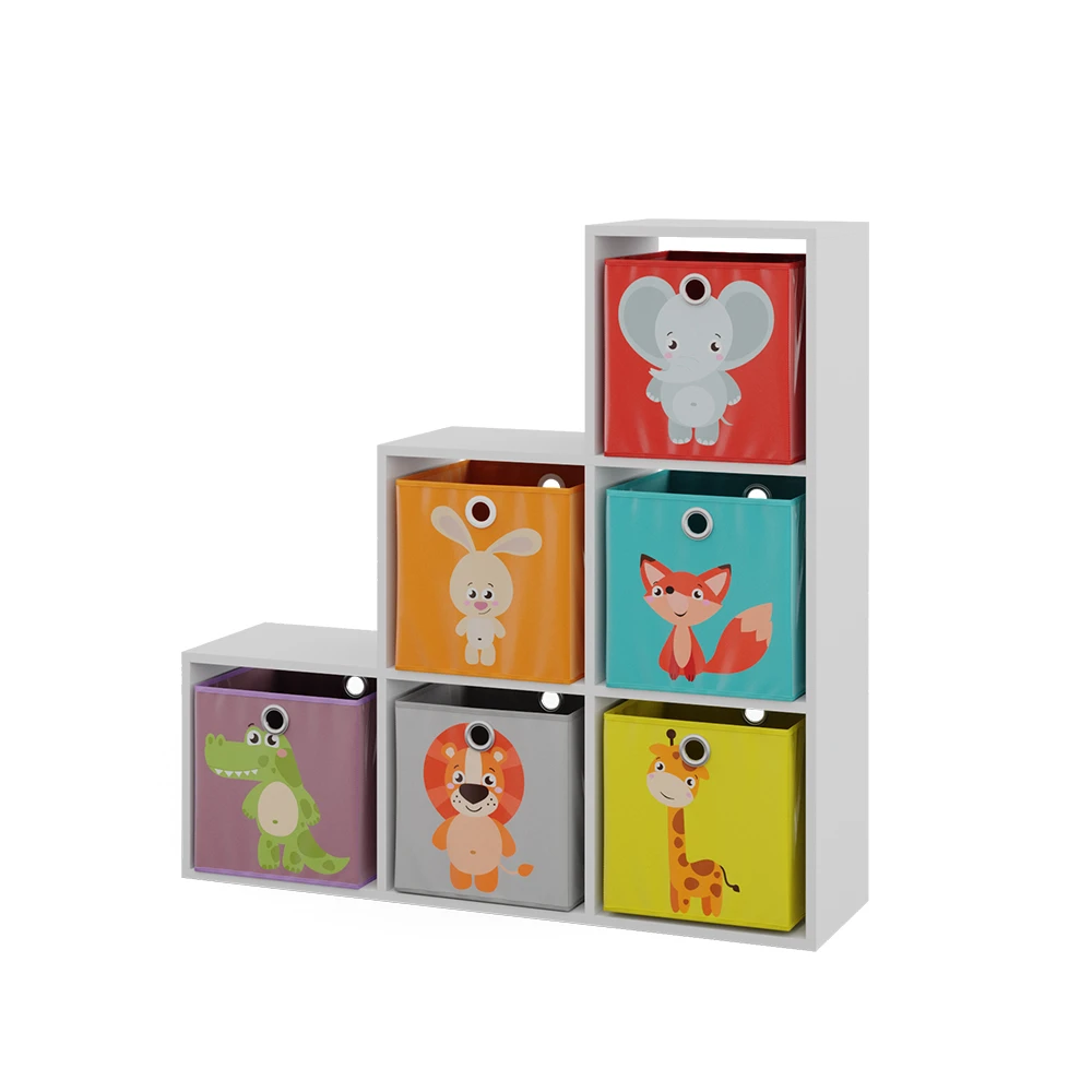 Treppenregal Weiß 105 X 107.5 Cm Mit Faltboxen Opt.1 Vicco 3 Treppenregal Weiß 105 X 107.5 Cm Mit Faltboxen Opt.1 Vicco