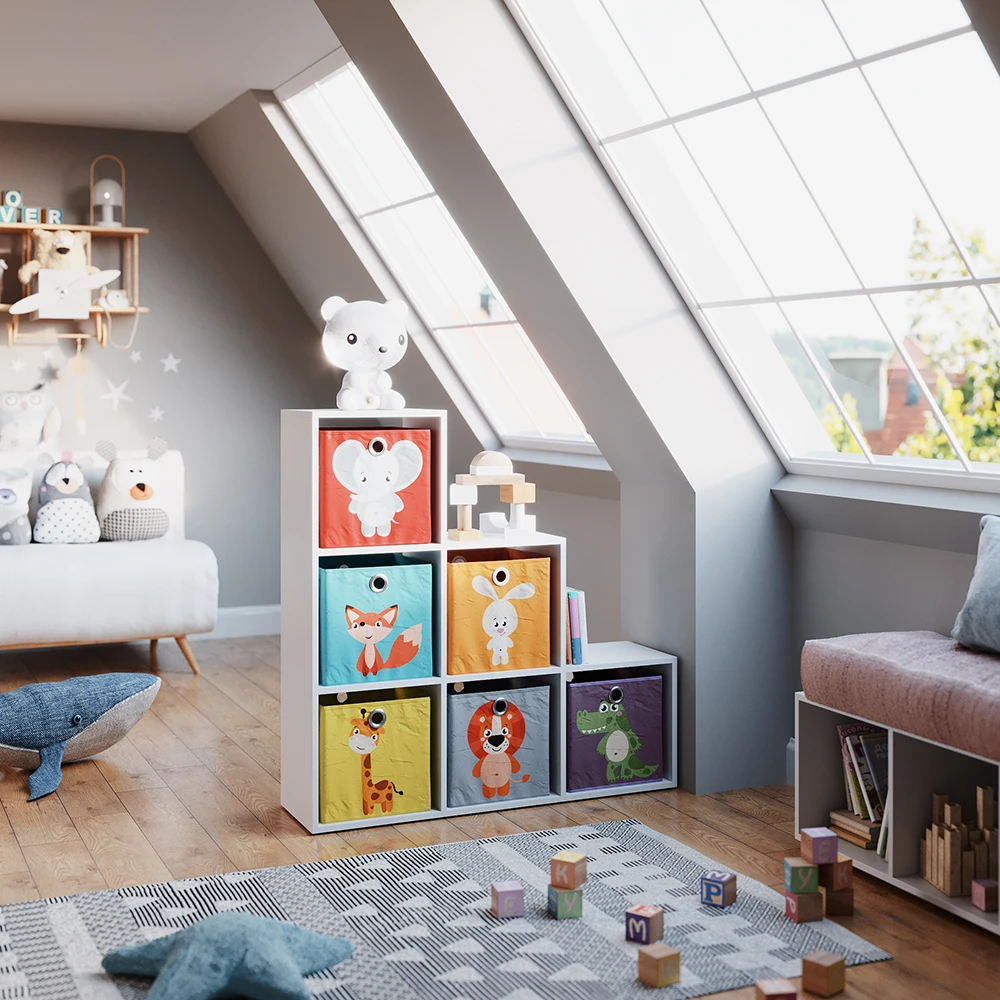 Treppenregal Weiß 105 X 107.5 Cm Mit Faltboxen Opt.1 Vicco 6 Treppenregal Weiß 105 X 107.5 Cm Mit Faltboxen Opt.1 Vicco – Bild 4