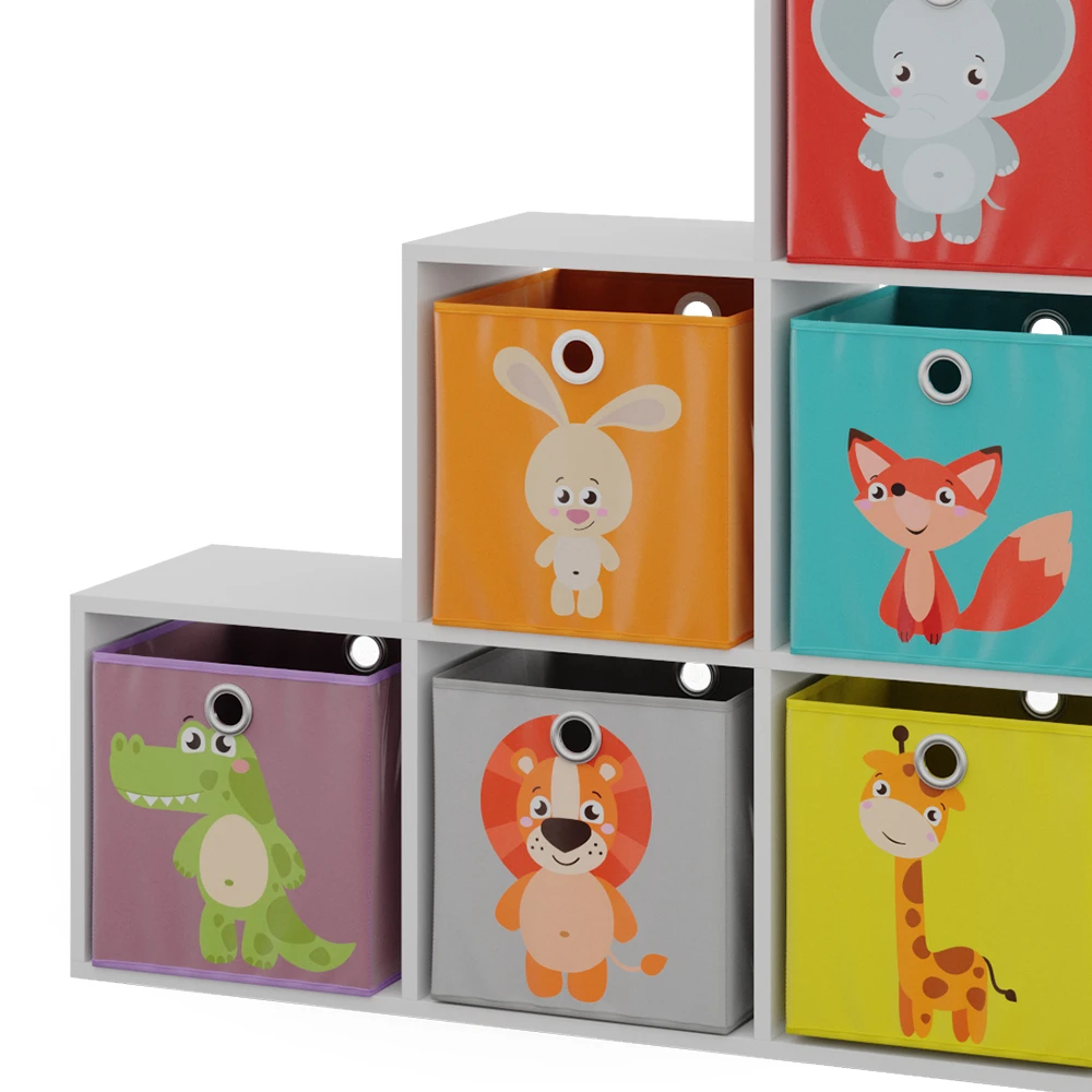 Treppenregal Weiß 105 X 107.5 Cm Mit Faltboxen Opt.1 Vicco 8 Treppenregal Weiß 105 X 107.5 Cm Mit Faltboxen Opt.1 Vicco – Bild 6