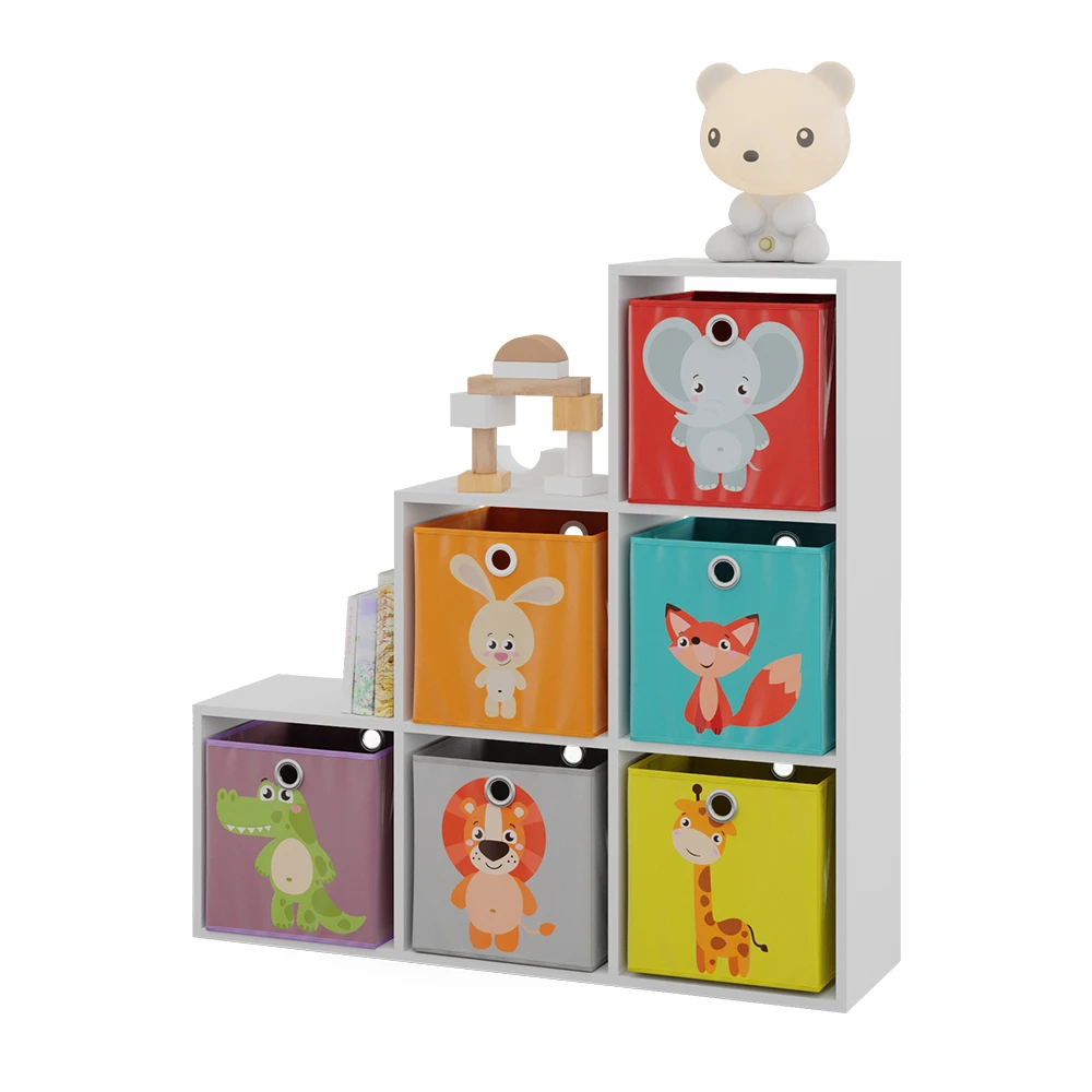 Treppenregal Weiß 105 X 107.5 Cm Mit Faltboxen Opt.1 Vicco 9 Treppenregal Weiß 105 X 107.5 Cm Mit Faltboxen Opt.1 Vicco – Bild 7