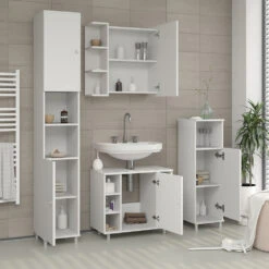 Bad Spiegelschrank "Fynn" Weiß 62 X 64 Cm Vicco -Vicco m1173 04 ol