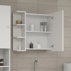 Bad Spiegelschrank "Fynn" Weiß 62 X 64 Cm Vicco -Vicco m1173 05 ol