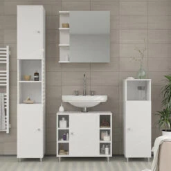 Bad Spiegelschrank "Fynn" Weiß 62 X 64 Cm Vicco -Vicco m1173 08 ol