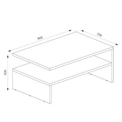 Couchtisch "Amato" Beton/Weiß 90 X 42 Cm Vicco -Vicco m1195 03 ol