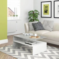 Couchtisch "Amato" Beton/Weiß 90 X 42 Cm Vicco -Vicco m1195 04 ol