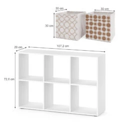Raumteiler Weiß 72 X 108 Cm Mit 4 Faltboxen Opt.1 Vicco -Vicco m1258 fb4679 03 ol