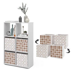 Raumteiler Weiß 72 X 108 Cm Mit 4 Faltboxen Opt.1 Vicco -Vicco m1258 fb4679 07 ol