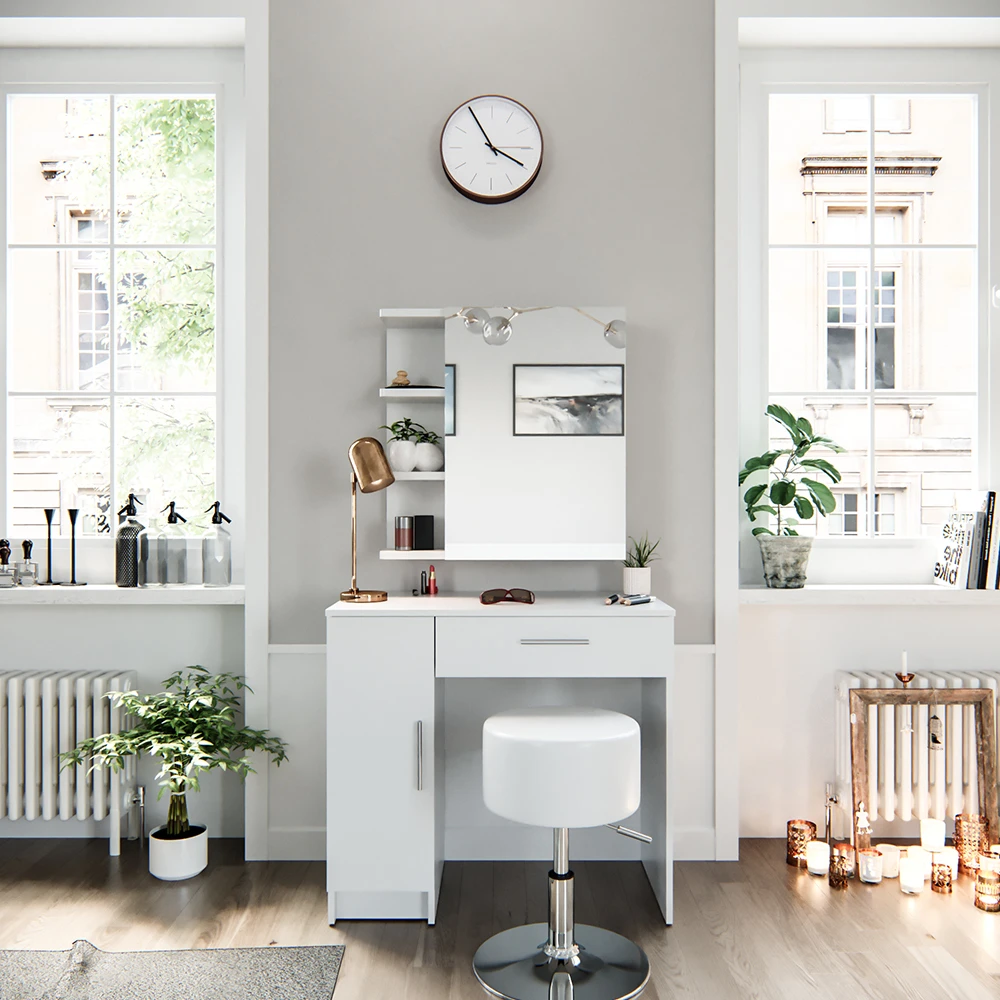 Schminktisch "Fynnia" Weiß 80.2 Cm Mit Hocker Vicco 6 Schminktisch "Fynnia" Weiß 80.2 Cm Mit Hocker Vicco – Bild 4