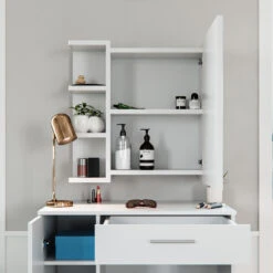 Schminktisch "Fynnia" Weiß 80.2 Cm Mit Hocker Vicco 14 Schminktisch "Fynnia" Weiß 80.2 Cm Mit Hocker Vicco -Vicco m1267 hw 05 ol