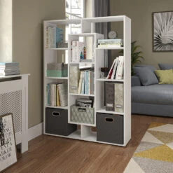 Raumteiler Weiß 103.9 X 143 Cm Mit 2 Faltboxen Vicco 13 Raumteiler Weiß 103.9 X 143 Cm Mit 2 Faltboxen Vicco -Vicco m1430 fb 04 ol