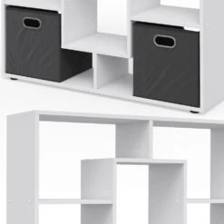 Raumteiler Weiß 103.9 X 143 Cm Mit 2 Faltboxen Vicco 15 Raumteiler Weiß 103.9 X 143 Cm Mit 2 Faltboxen Vicco -Vicco m1430 fb 06 ol