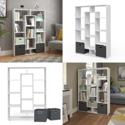 Raumteiler Weiß 103.9 X 143 Cm Mit 2 Faltboxen Vicco 17 Raumteiler Weiß 103.9 X 143 Cm Mit 2 Faltboxen Vicco -Vicco m1430 fb 08 ol