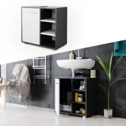 Waschbeckenunterschrank "Perry" Anthrazit/Weiß 60 X 55.6 Cm Vicco 15 Waschbeckenunterschrank "Perry" Anthrazit/Weiß 60 X 55.6 Cm Vicco -Vicco m1455 07 ol