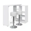 Bartisch Set "Vega" Weiß 138 X 39 Cm Mit 2 Barhockern Vicco -Vicco m1534 hw 01 ol