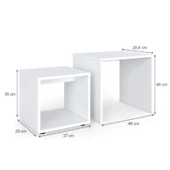 Couchtisch Set Weiß 45 X 48 Cm 2 Teile Vicco -Vicco m1552 03 ol