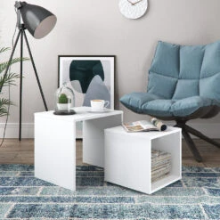 Couchtisch Set Weiß 45 X 48 Cm 2 Teile Vicco -Vicco m1552 04 ol