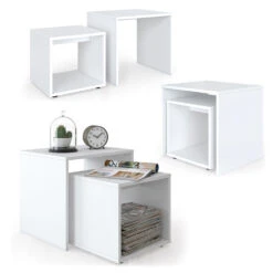 Couchtisch Set Weiß 45 X 48 Cm 2 Teile Vicco -Vicco m1552 08 ol