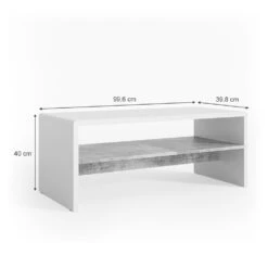 Couchtisch Weiß/Beton 99 X 40 Cm Vicco -Vicco m1587 03 ol