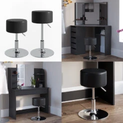 Hocker "Design" Schwarz 33 X 67 Cm Für Schminktisch Vicco -Vicco m1632 08 ol