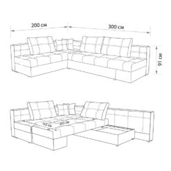 Sofa L Form "Milton" Grau 300 X 200 Cm Linke Ecke Vitalispa -Vicco m1763 03 ol